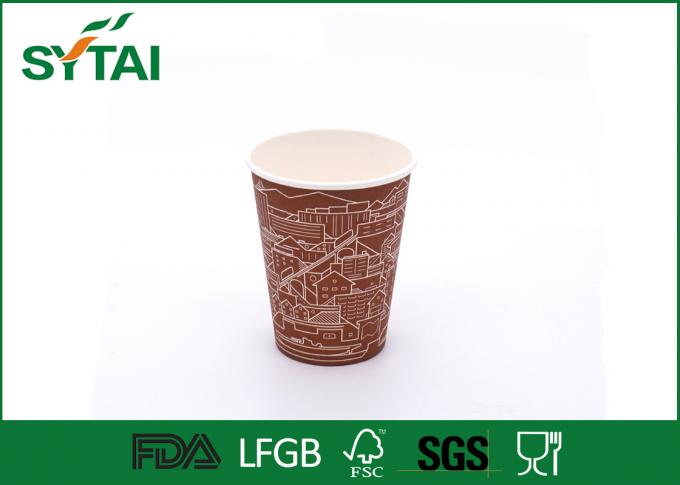 10 oz met 350 ml isoleerde Composteerbare Bruin & Witboekkoppen, het Embleem van het Douanebedrijf