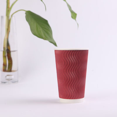 China 20oz 600ml Eco-vriendelijke aangepaste Ripple Paper Cups, Gerecycled Disposable drinkbekers leverancier