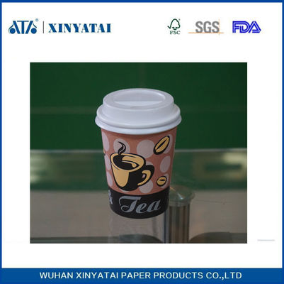 China Kleine 8oz Gedrukt Logo Custom Paper Cups, Disposable koffiekopjes met Deksels leverancier