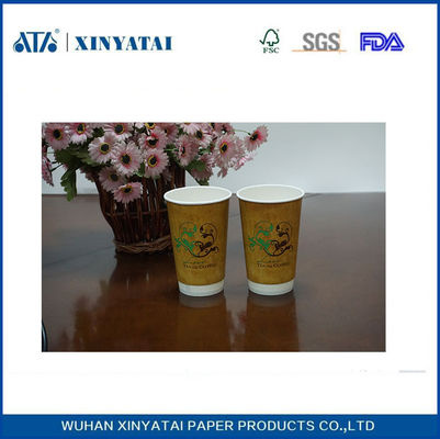 China Double Wall Disposable Paper Koppen / gerecycled papier Gedrukt Espresso Cups leverancier