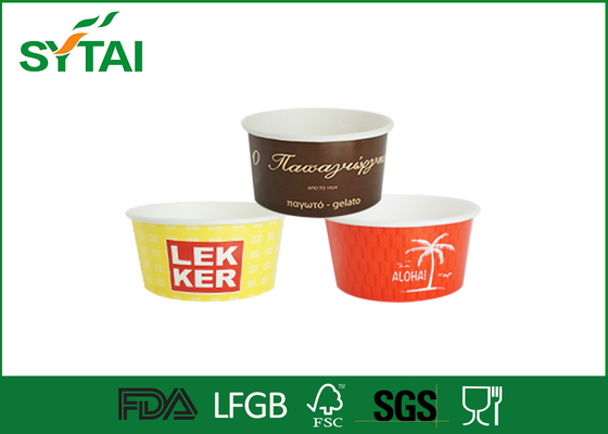 China 10oz logo Disposable Paper Ice Cream Cups / Composteerbare Paper Cups Groothandel leverancier