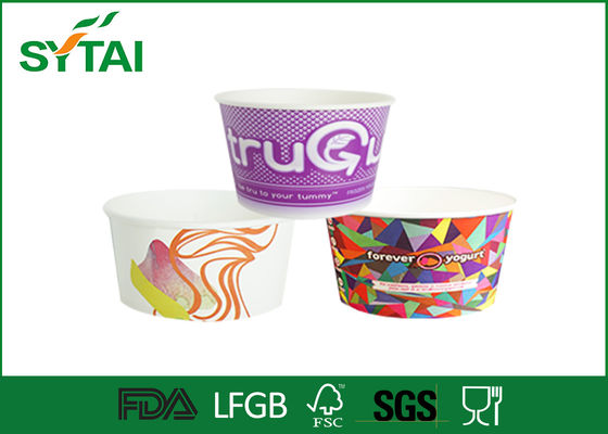 China Custom Logo Disposable Paper Ice Cream Cups voor yoghurt of melk 16oz Rood Wit Multi Color leverancier