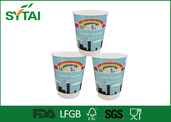 China Geïsoleerde dubbele ommuurde papier koffie kopjes voor drinken warme koffie / koude drank leverancier