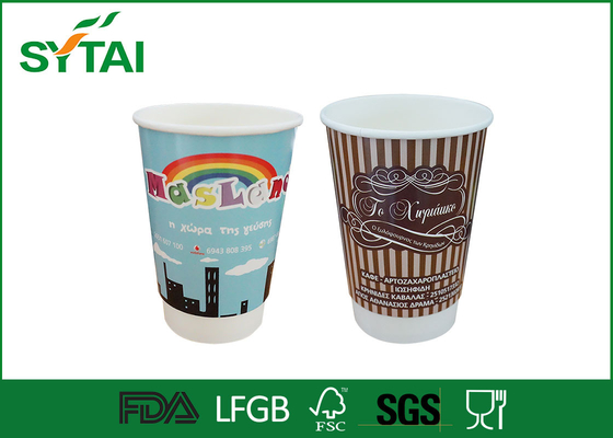 China 12oz Composteerbare Double Wall Paper Cups / gepersonaliseerde warme en koude dranken Kraft Paper Cups leverancier