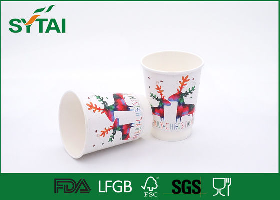 China Het witte Douaneembleem isoleerde Beschikbare Dubbele Muurdocument Koffiekoppen voor Kerstmis leverancier