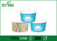 Disposable Paper ijs Cups 12oz afgedrukt op maat papier kopjes en kommen leverancier