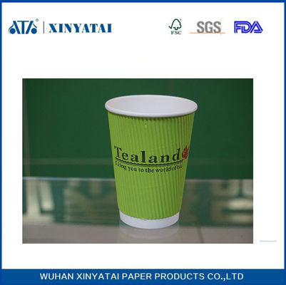 China Custom Geïsoleerde Ripple Wall Paper Cups voor warme dranken en koude dranken, Disposable Tea Cups leverancier
